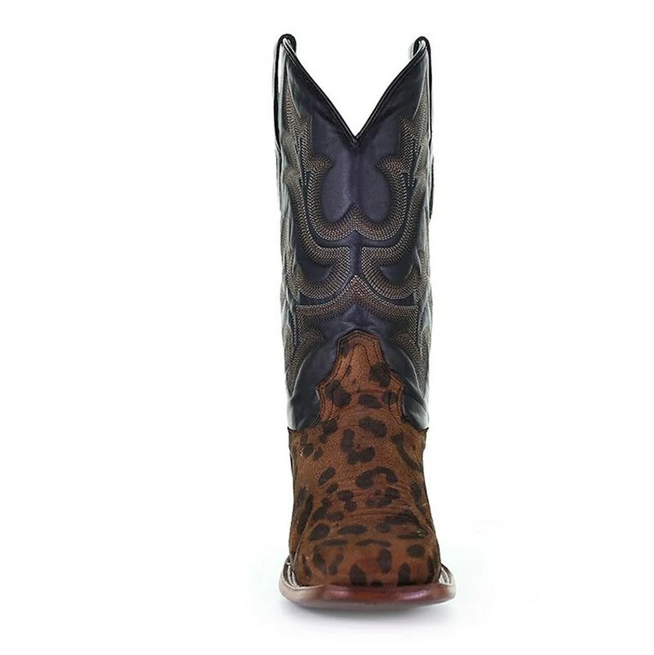 A4144 - Corral camel leopard western roper leather boots for women