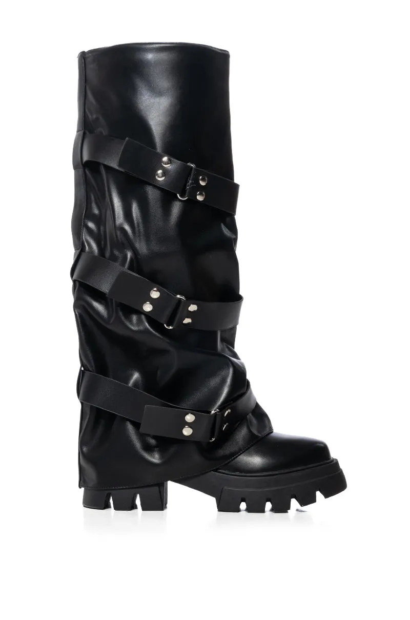 AZALEA WANG CHARNA BLACK INDUSTRIAL LOOK BOOT