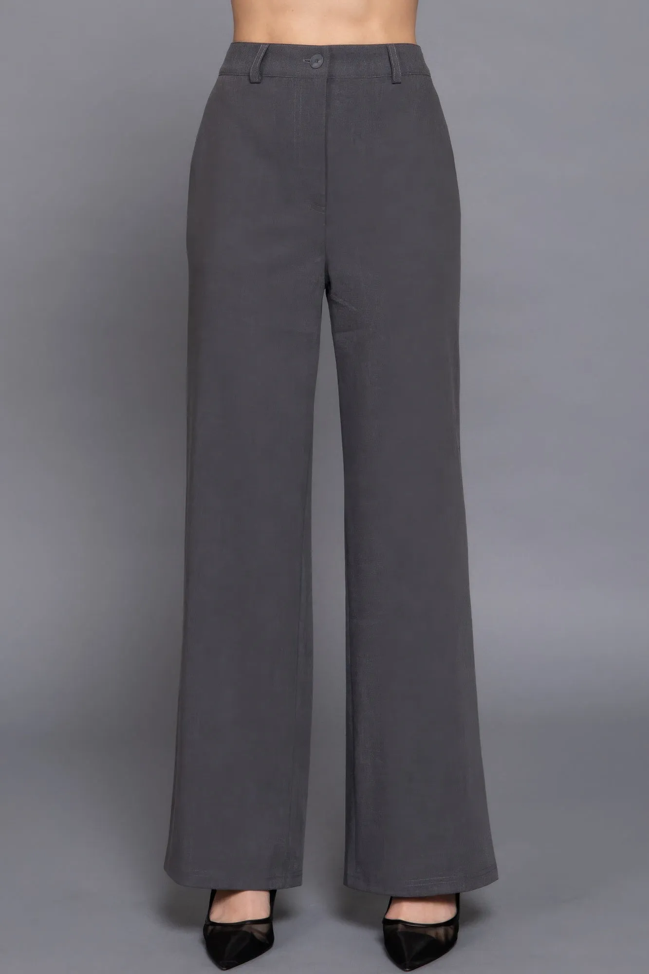 Back Straight Woven Long Pants