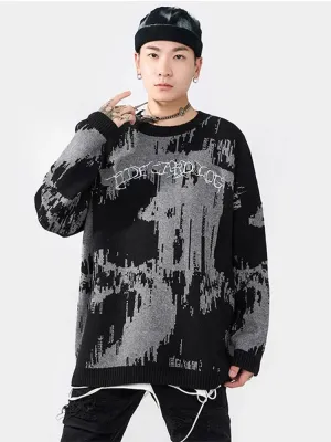 Back To School Joskaa 2024 Fall Fashion  Harajuku Y2k O Neck Knitted Sweater For Male Trendy Street Long Sleeve Oversize Pullover Jumper Autumn Casual Loose Knit Blouse