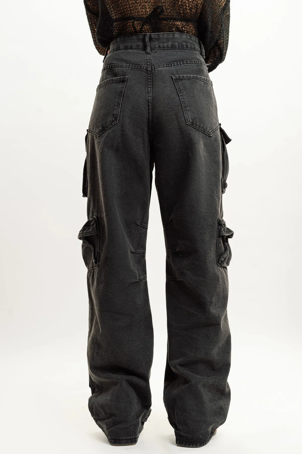 Black Multi Utility Cargo Jeans