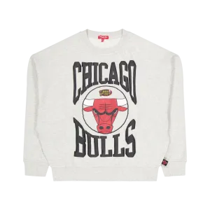 Bulls Womens Logo Lt Crew 3.0 Grey Heather