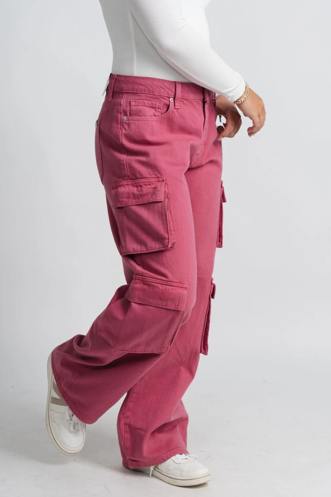 Cargo straight jeans mauve wood