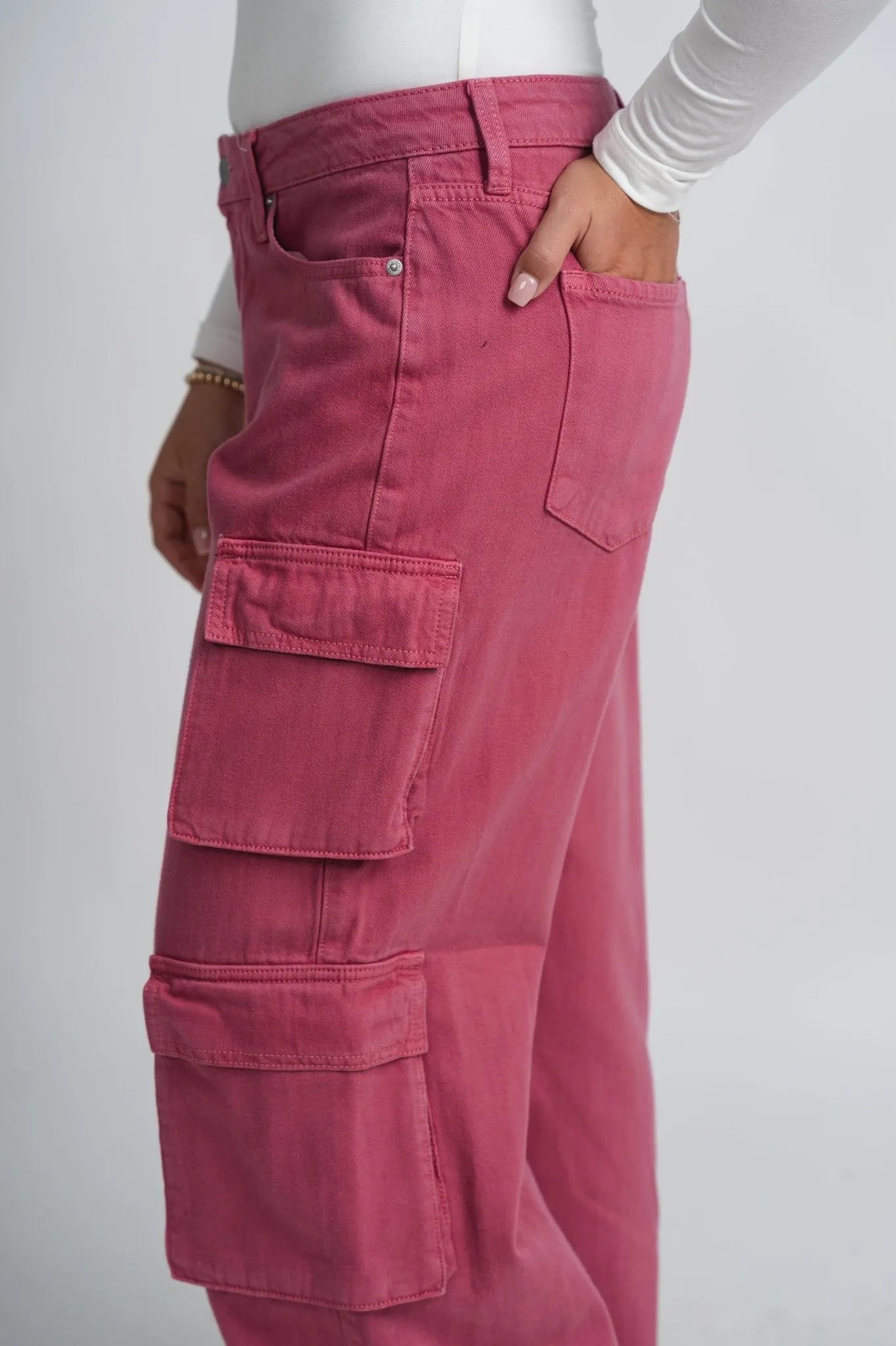 Cargo straight jeans mauve wood