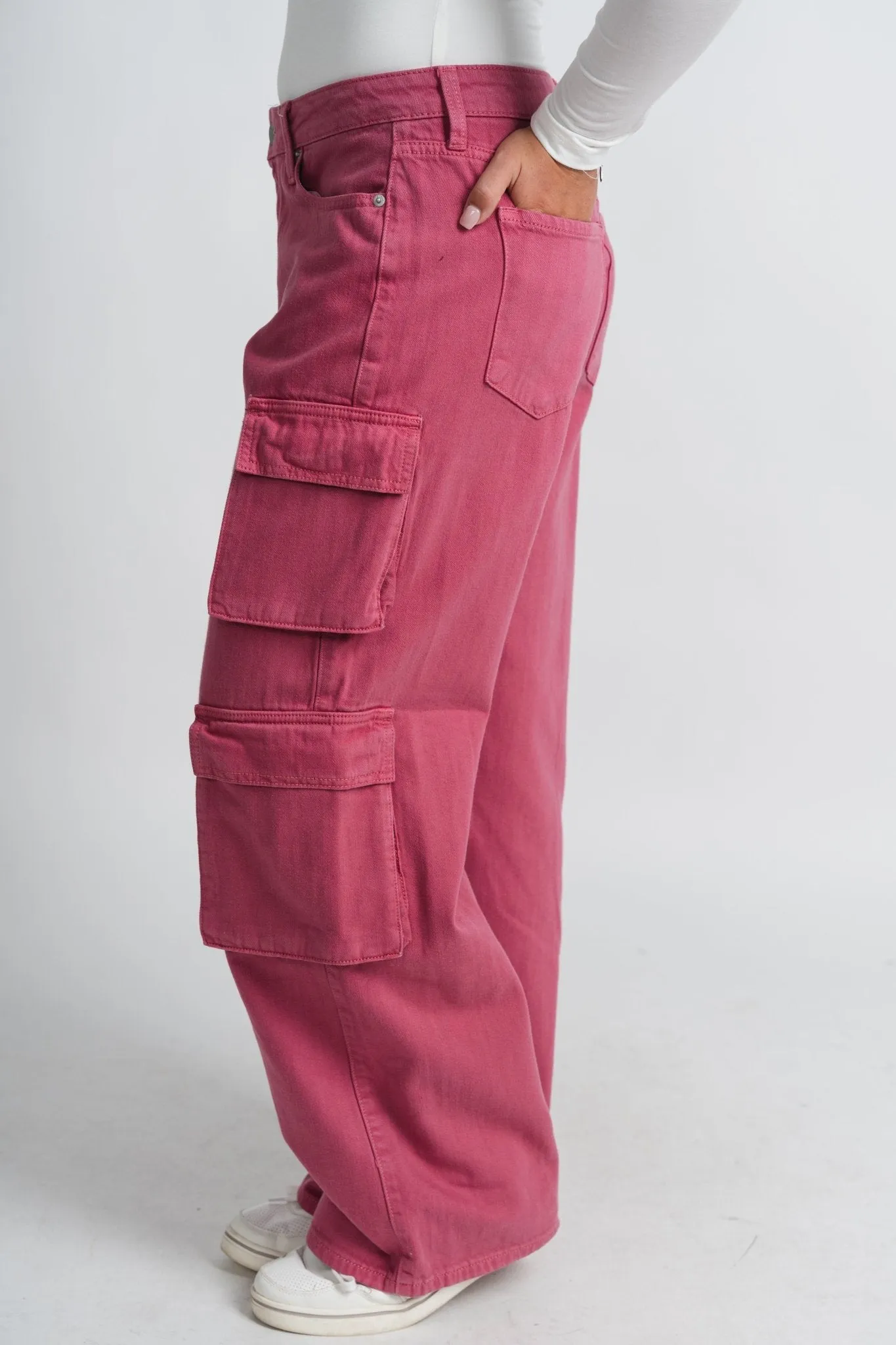 Cargo straight jeans mauve wood