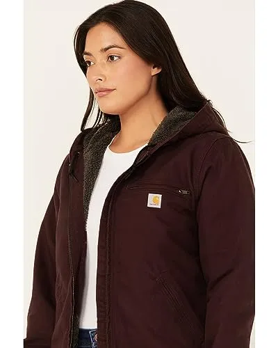 Carhartt 104292 Women's Loose Fit Washed Duck Sherpa Lined Jacket