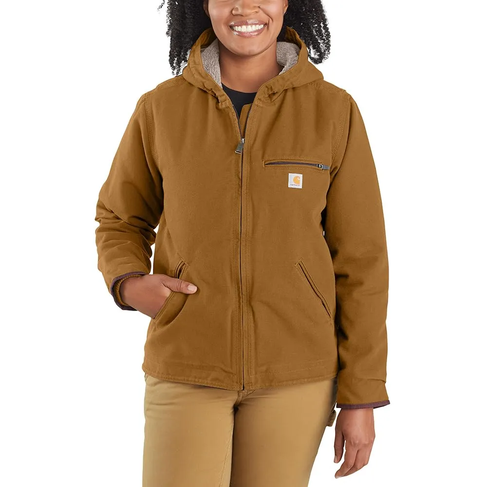 Carhartt 104292 Women's Loose Fit Washed Duck Sherpa Lined Jacket