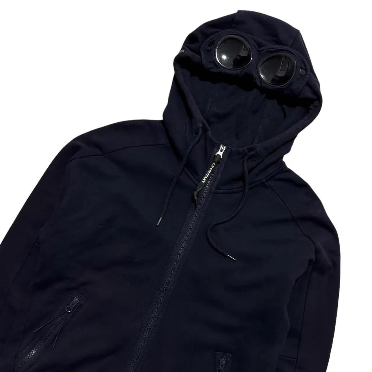 CP Company Dark Navy Zip Up Goggle Hoodie