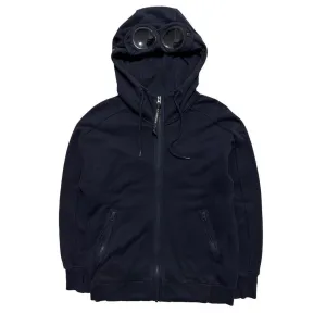 CP Company Dark Navy Zip Up Goggle Hoodie