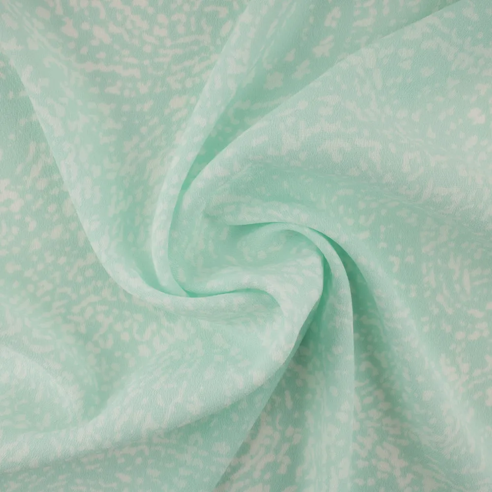 Crepe Print - DELPHINE - Paisleys - Aqua