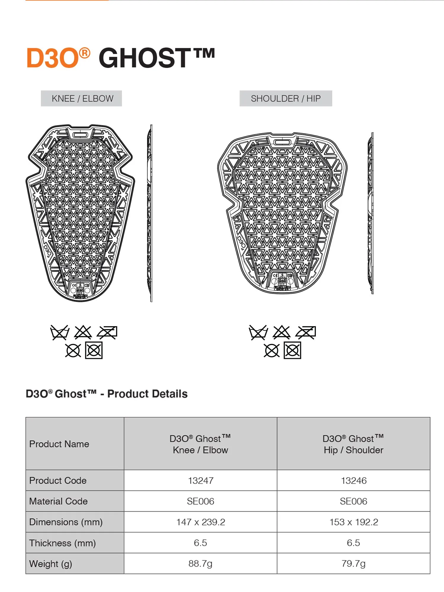 D3O Ghost Shoulder/Hip Armor - CE Level 1