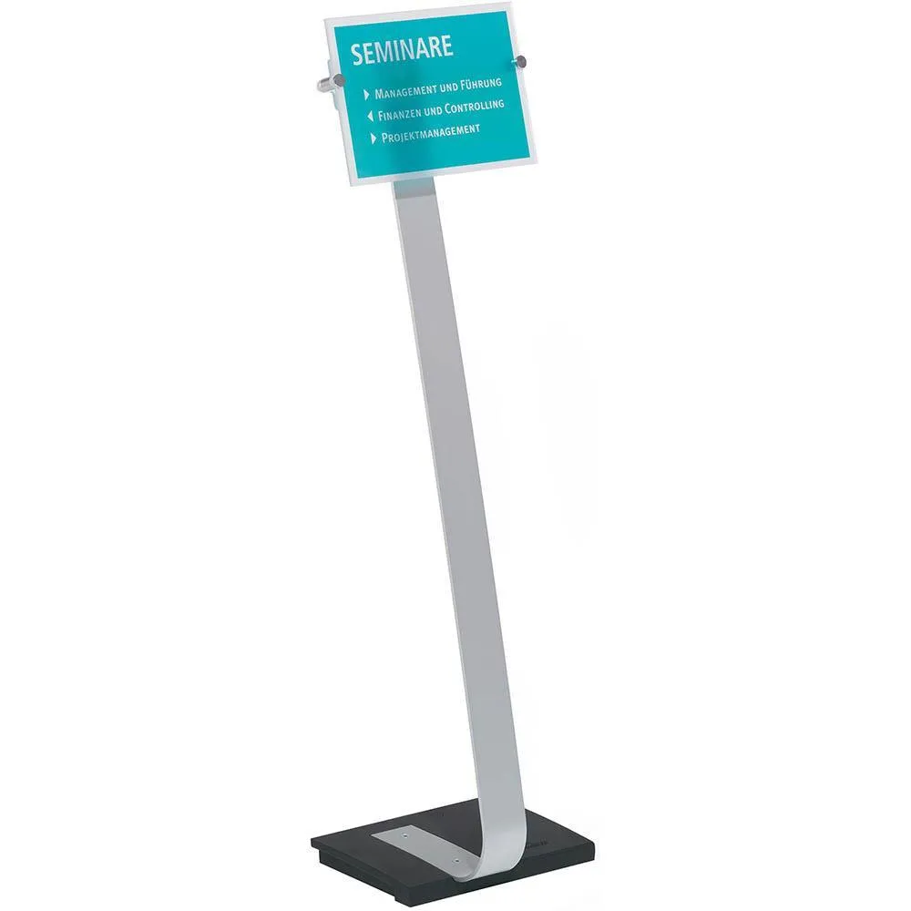 Durable Crystal Sign Stand A4 Silver