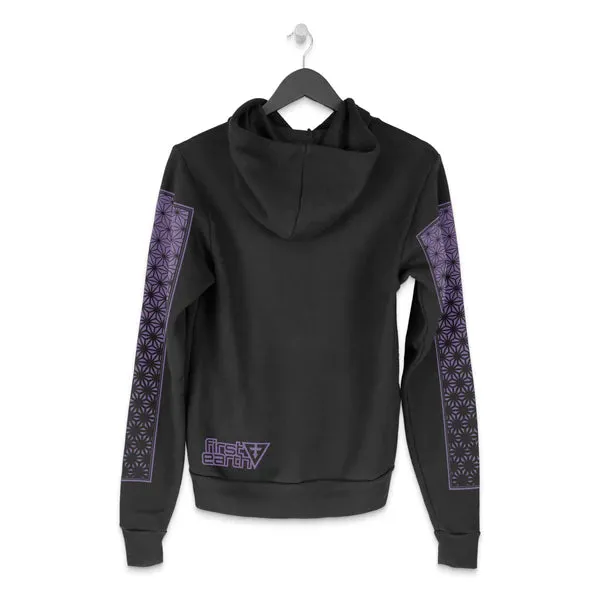 First Earth - Luna Owl Pullover Hoodie - Black/Purple