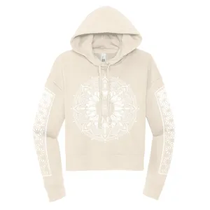 First Earth - Sunflower - Crop Hoodie - Cream/White