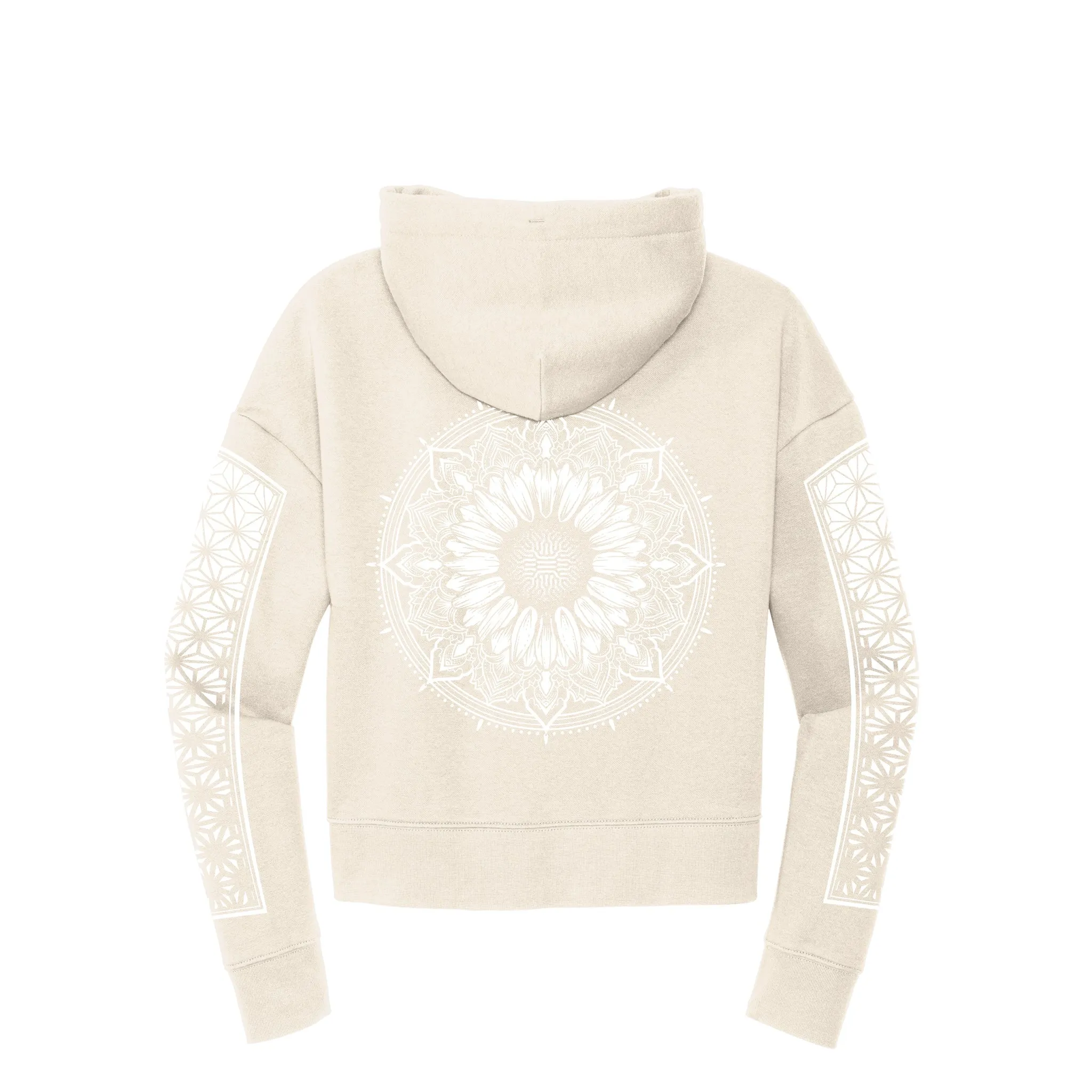 First Earth - Sunflower - Crop Hoodie - Cream/White