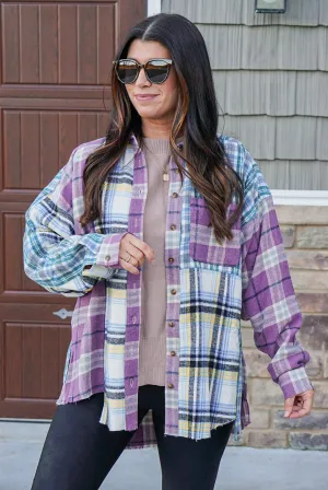 Flannel Season Lavender Plaid Shirt