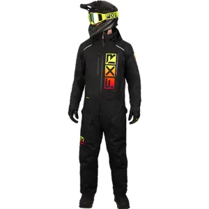 FXR Mens Recruit Lite Snowmobile Monosuit Black/Sherbert