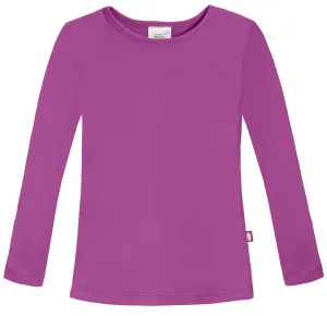 Girls Soft Cotton Jersey Long Sleeve Tee | Plum