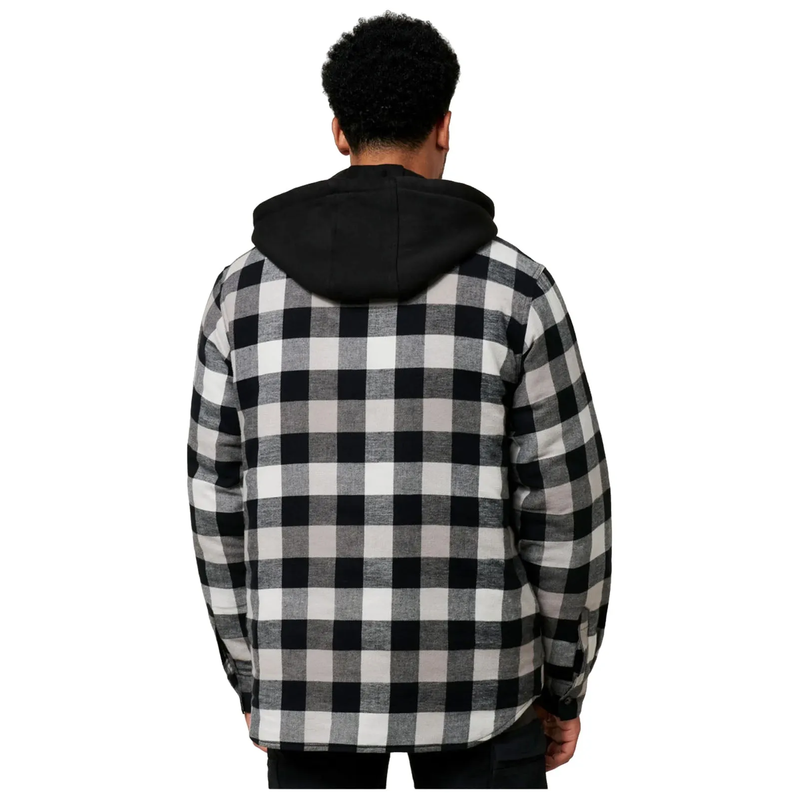 Hard Yakka Mens Quilted Flannel Hooded Shacket