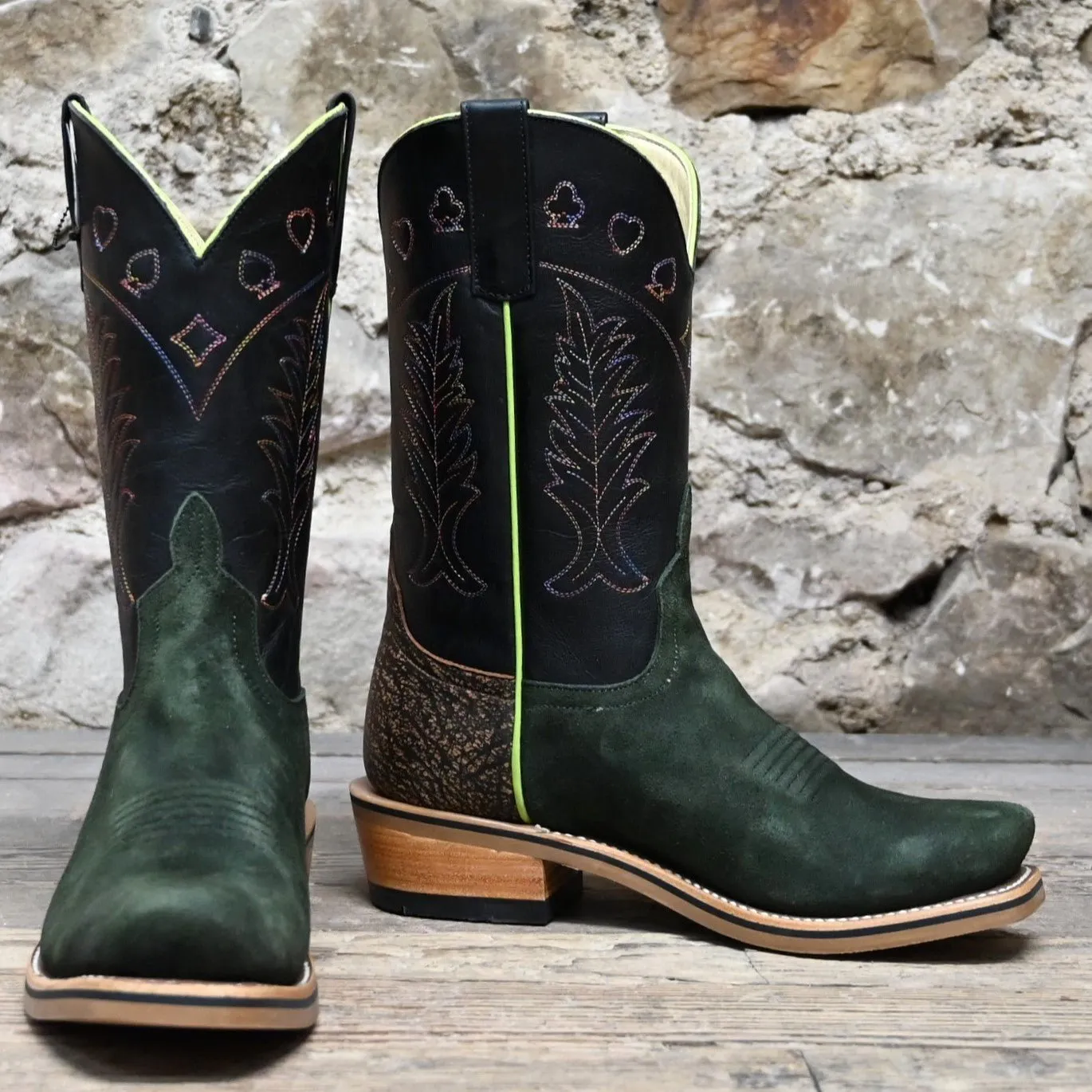 Horse Power 11" High Noon Emerald Vamp with Bison tan and Black top