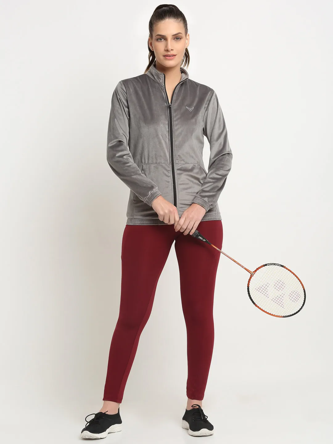 Invincible Women's Velour Full Zip Jacket