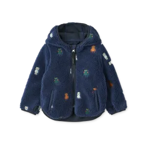 Jacket - Mara W/Ears - Robots/Indigo Blue