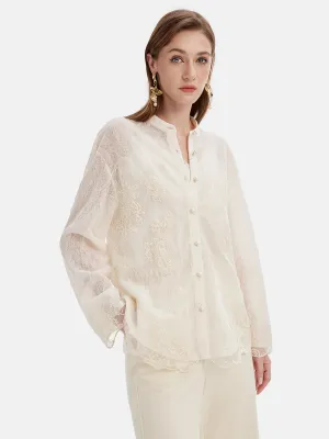 Jacquard Embroidered Double-Layer Cardigan