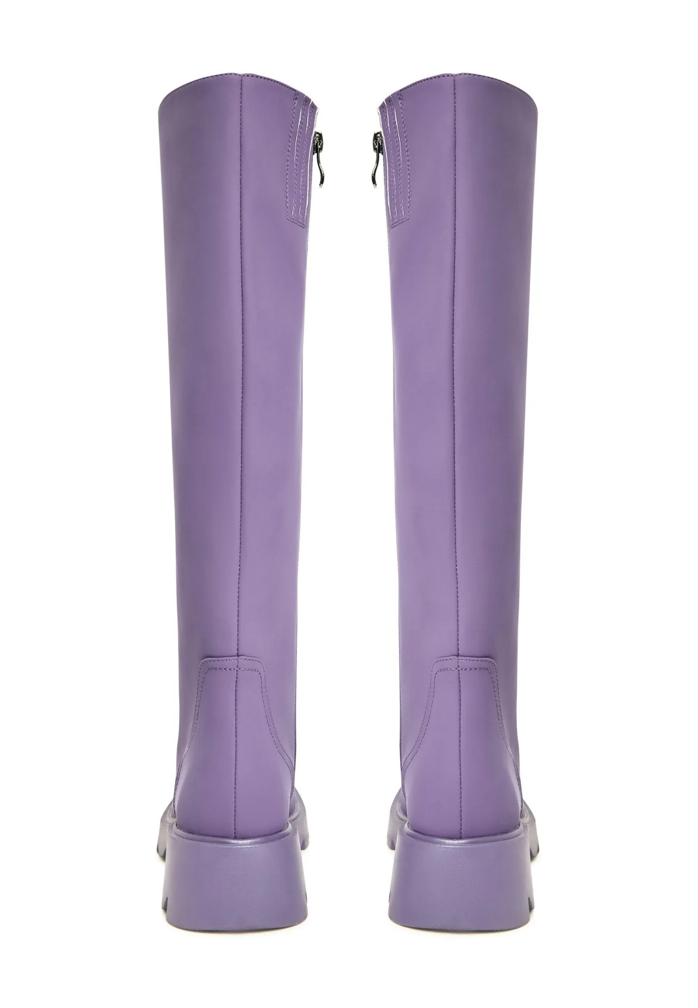 Knee-High Chunky Sole Boots - Lilac