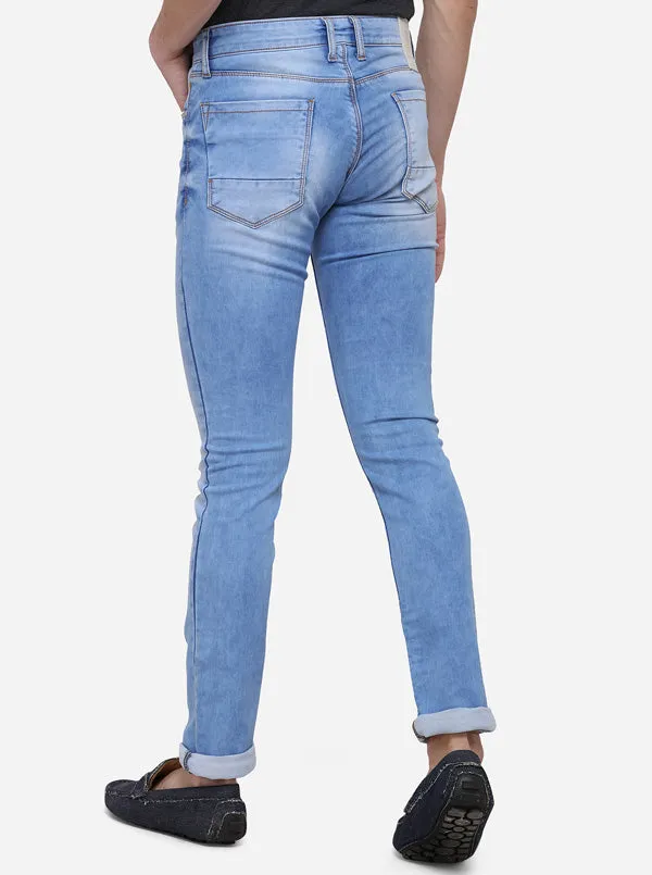 Light Blue Slim Fit Solid Jeans | JadeBlue