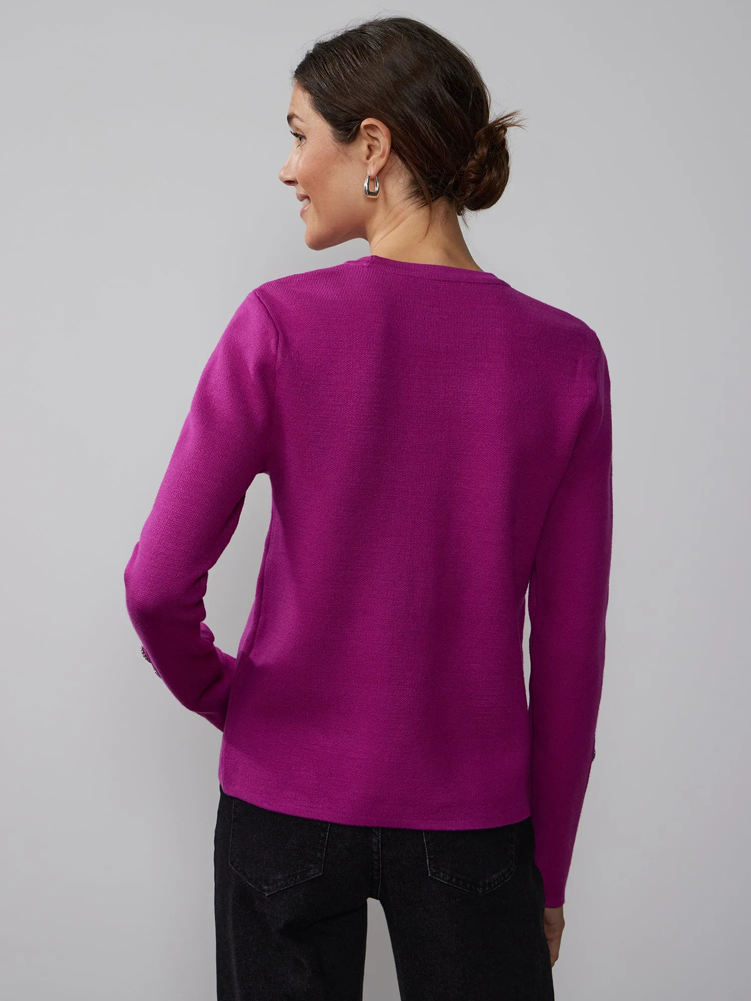 Long Sleeve Button Cuff Sweater