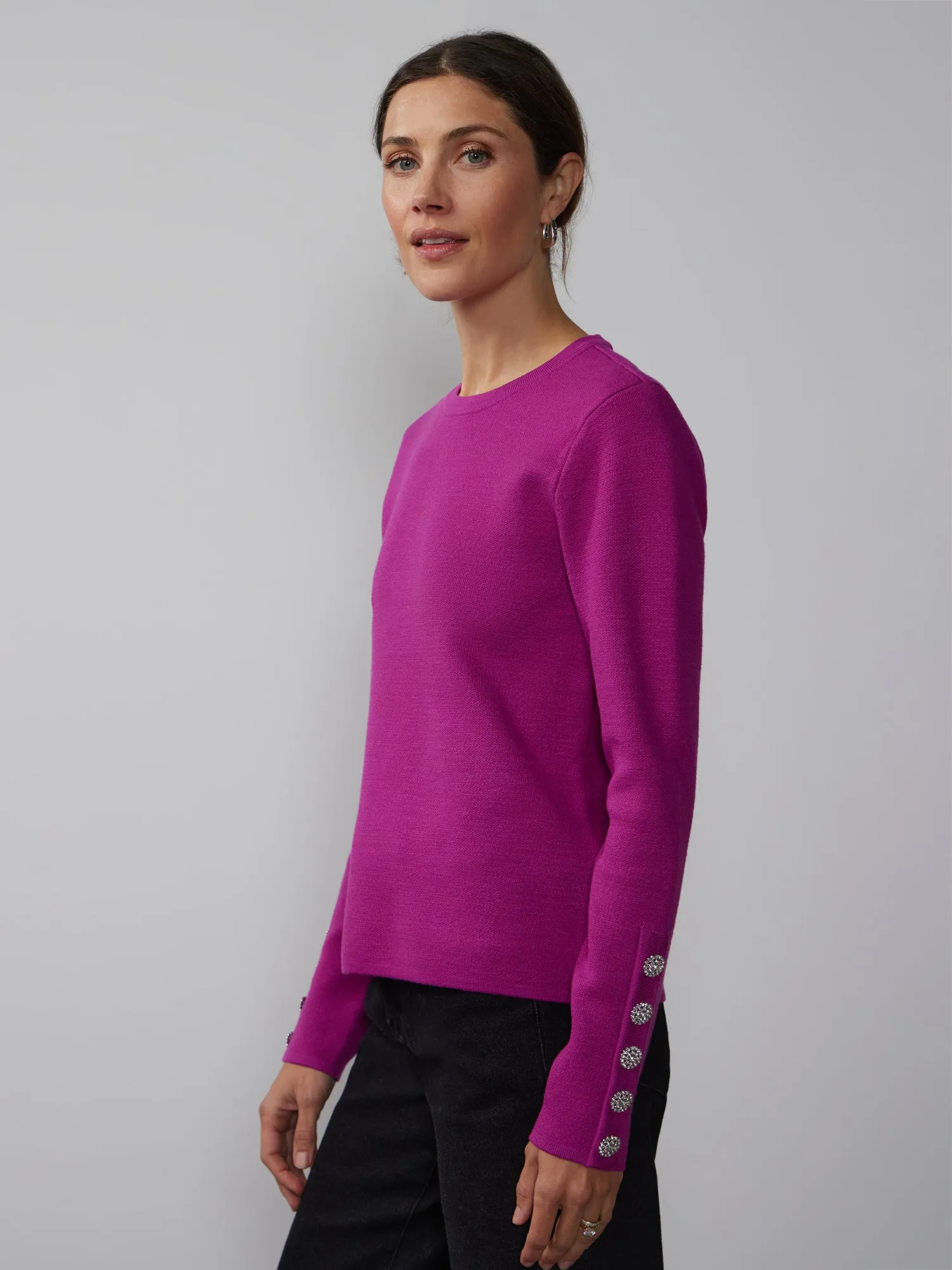 Long Sleeve Button Cuff Sweater