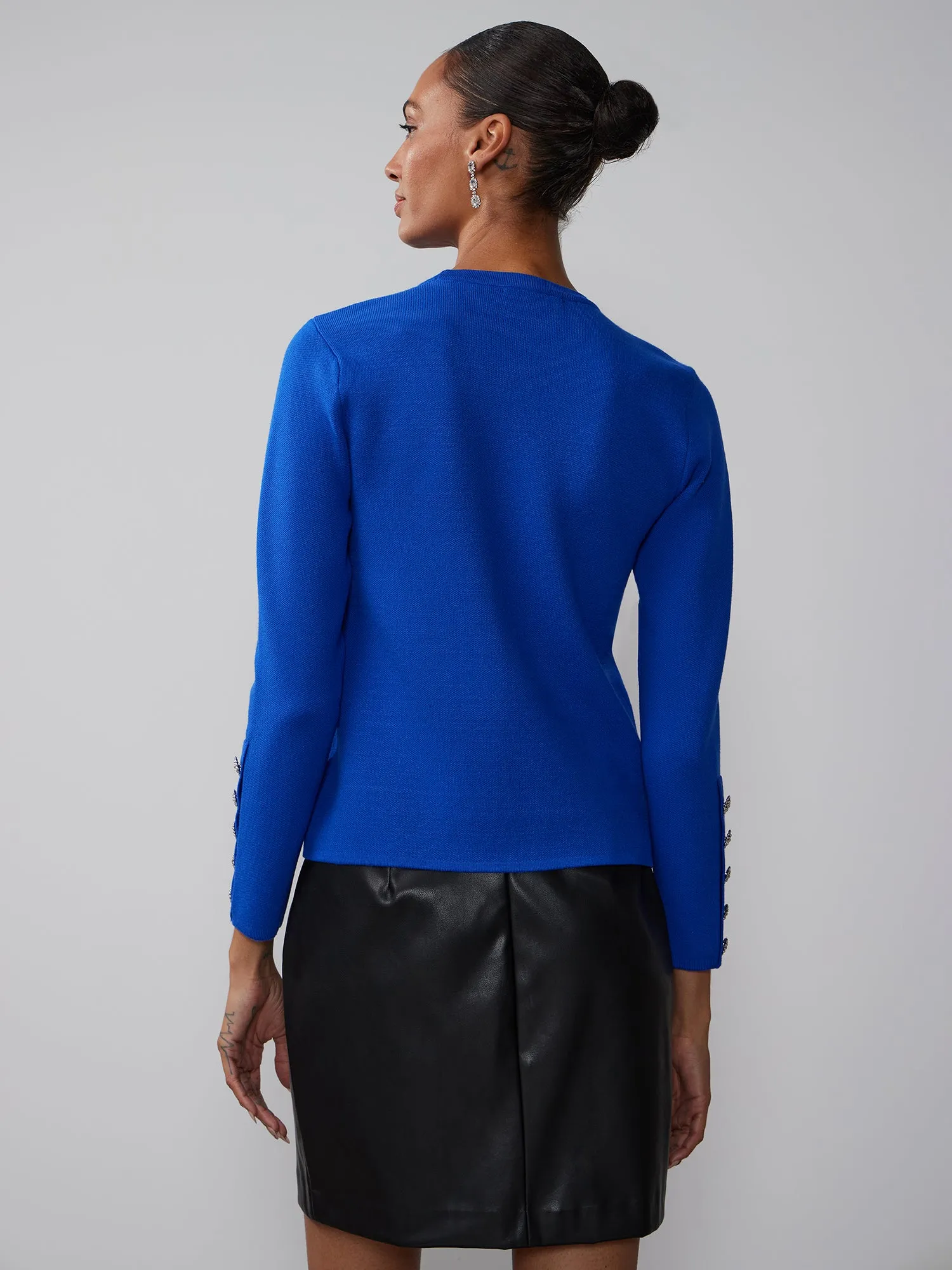 Long Sleeve Button Cuff Sweater