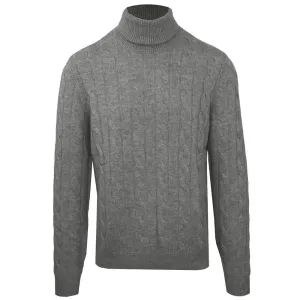 Malo Gray Wool Men Turtleneck Sweater