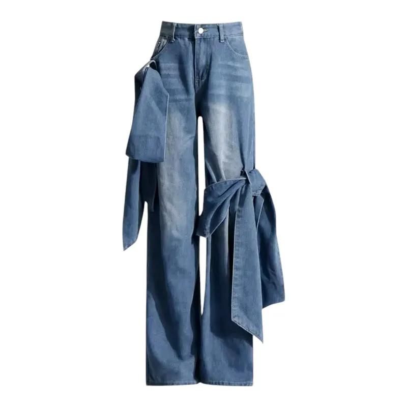 Mandy Bow Decor Wide Leg Jeans