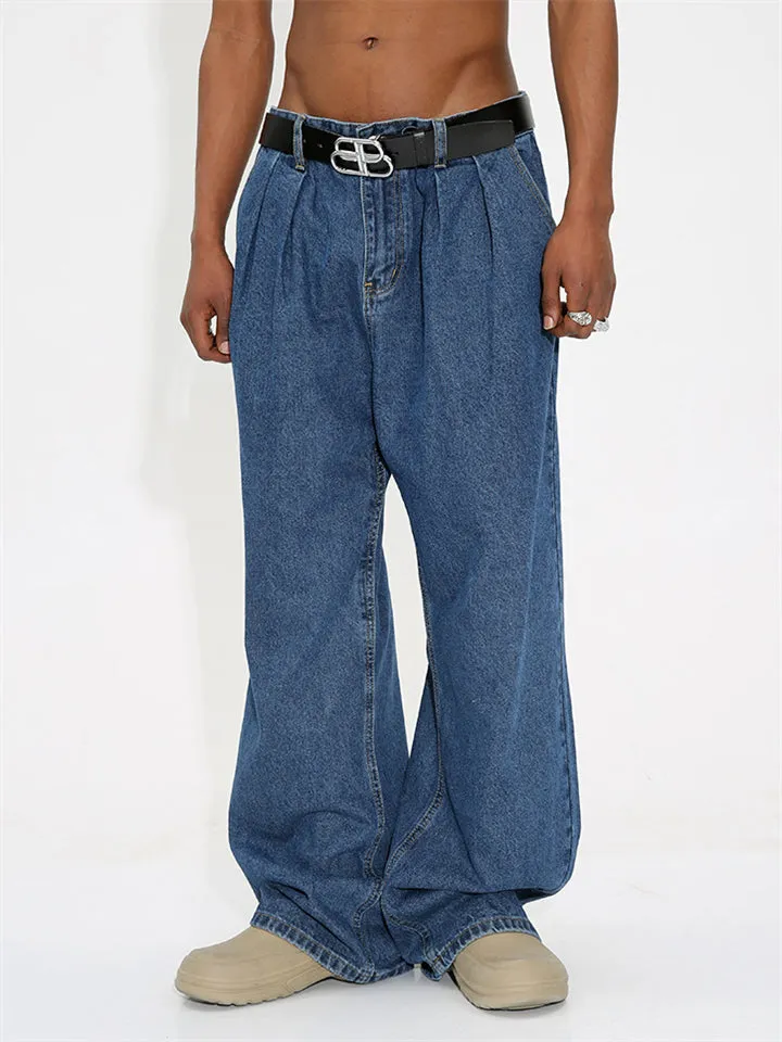 Men's Trendy All Match Mid Waist Straight-Leg Jeans