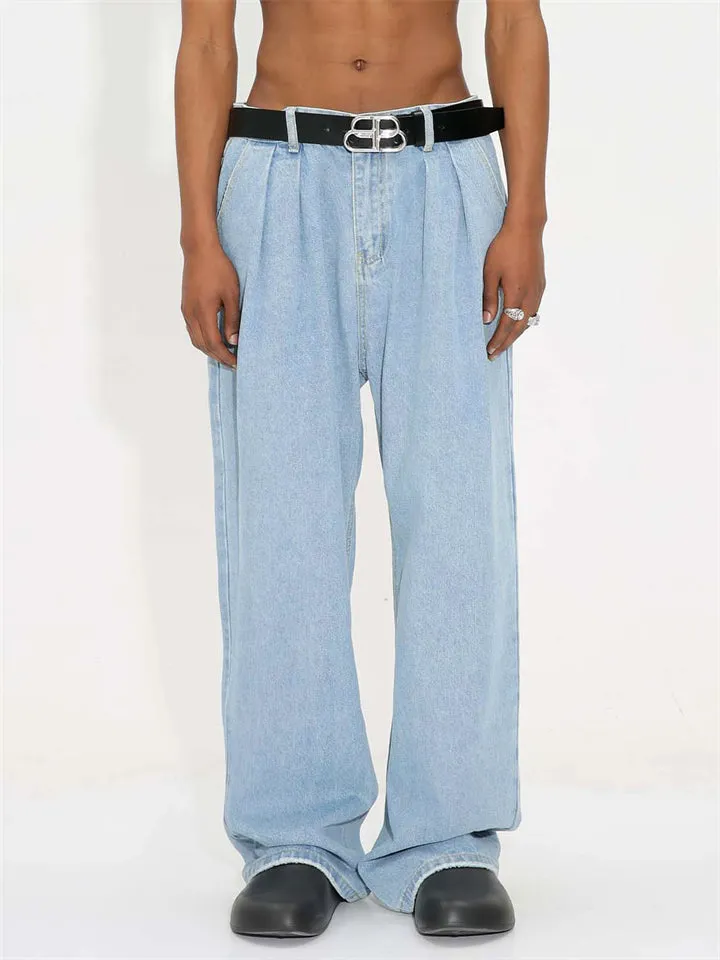 Men's Trendy All Match Mid Waist Straight-Leg Jeans