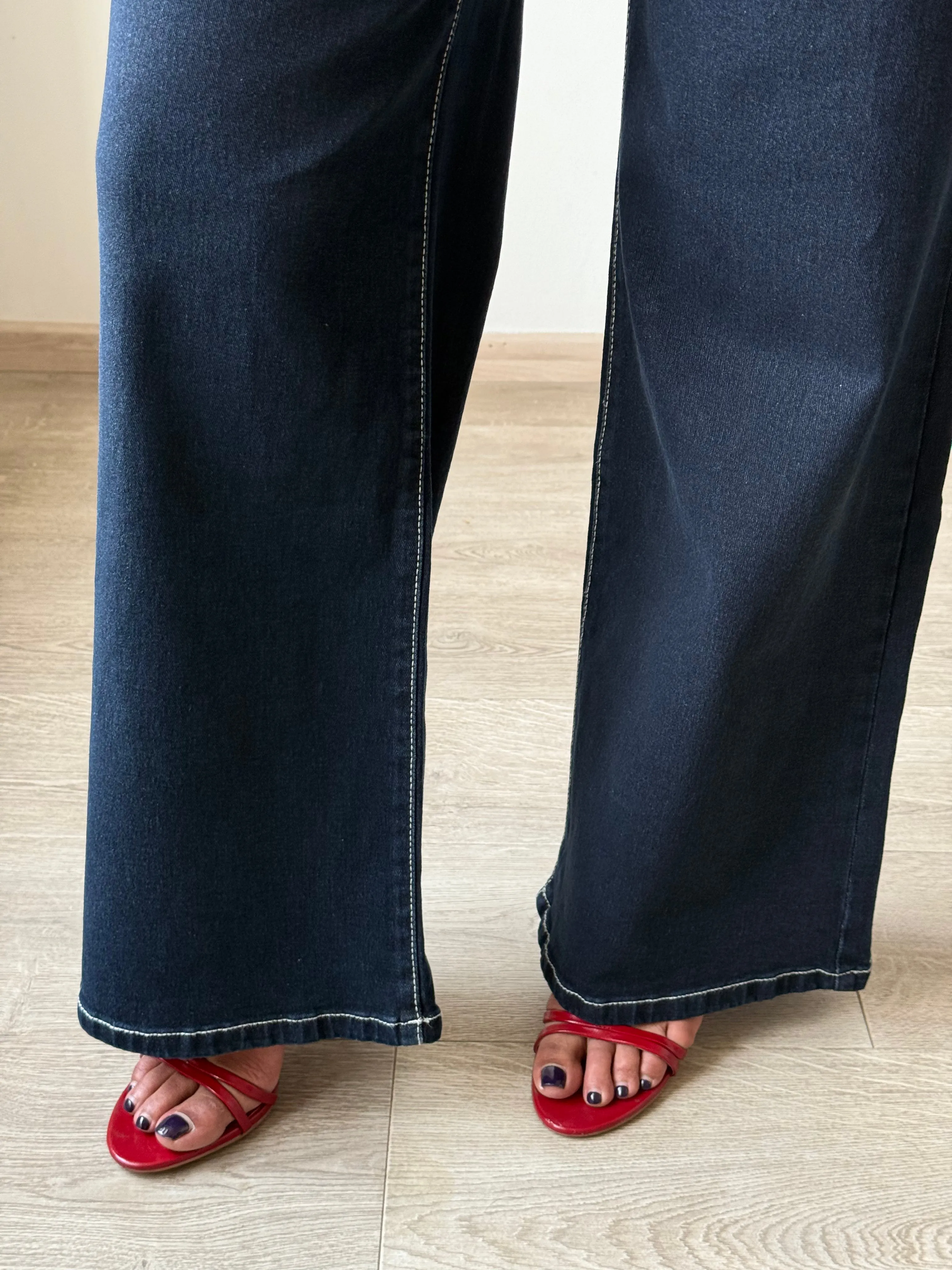 Midnight Indigo Baggy Wide Leg Jeans