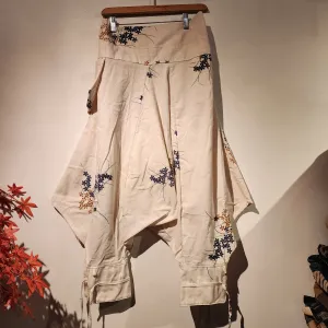 Natural Blue Flower Tribal Warrior Pants