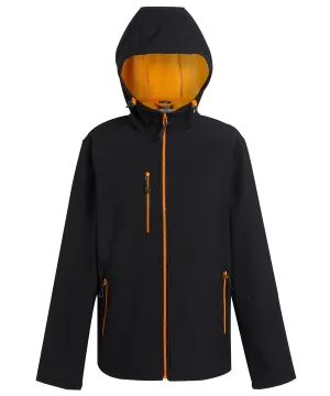 Navigate 2-layer hooded softshell jacket | Black/Orange Pop