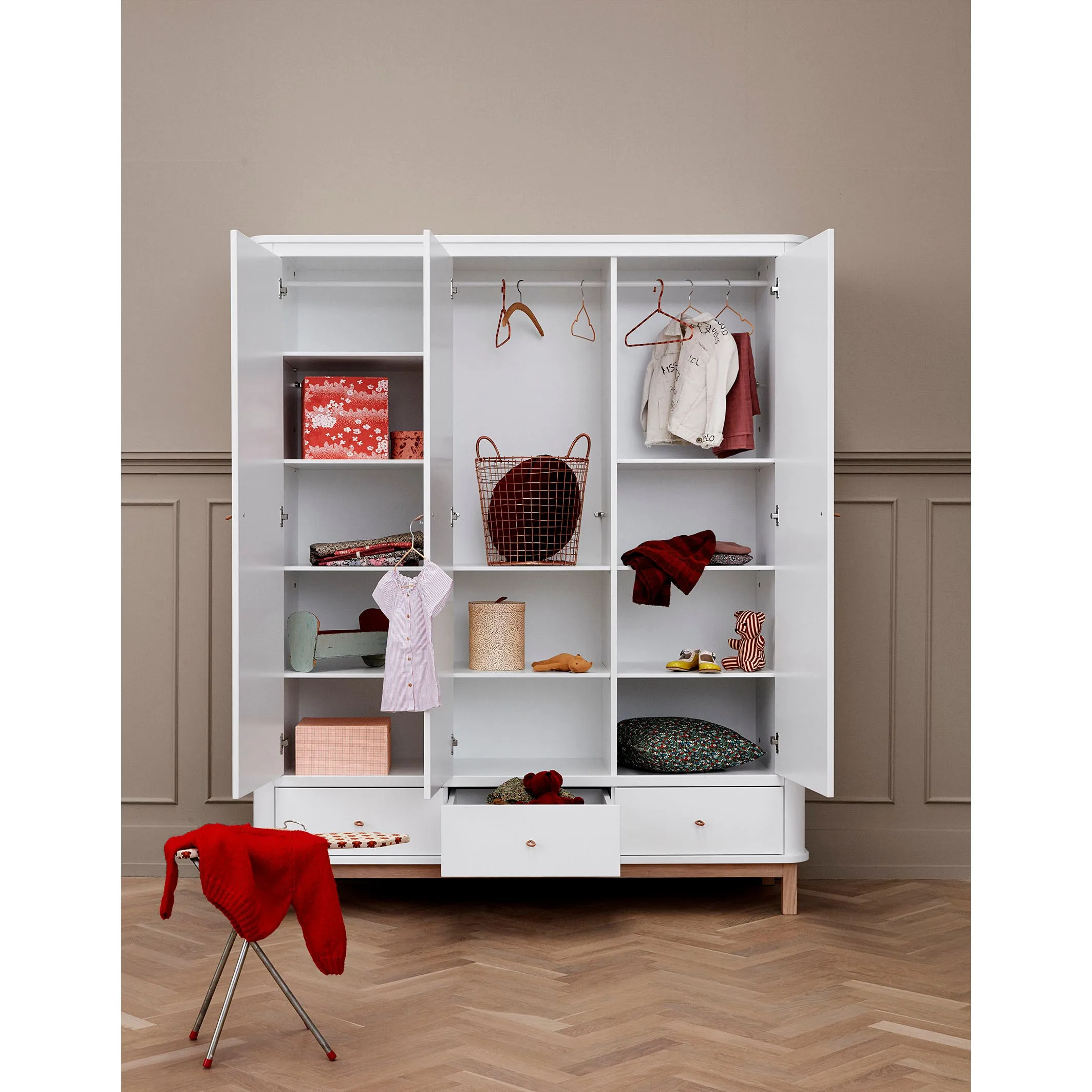 Oliver Furniture Wood Wardrobe 3 Doors White/Oak