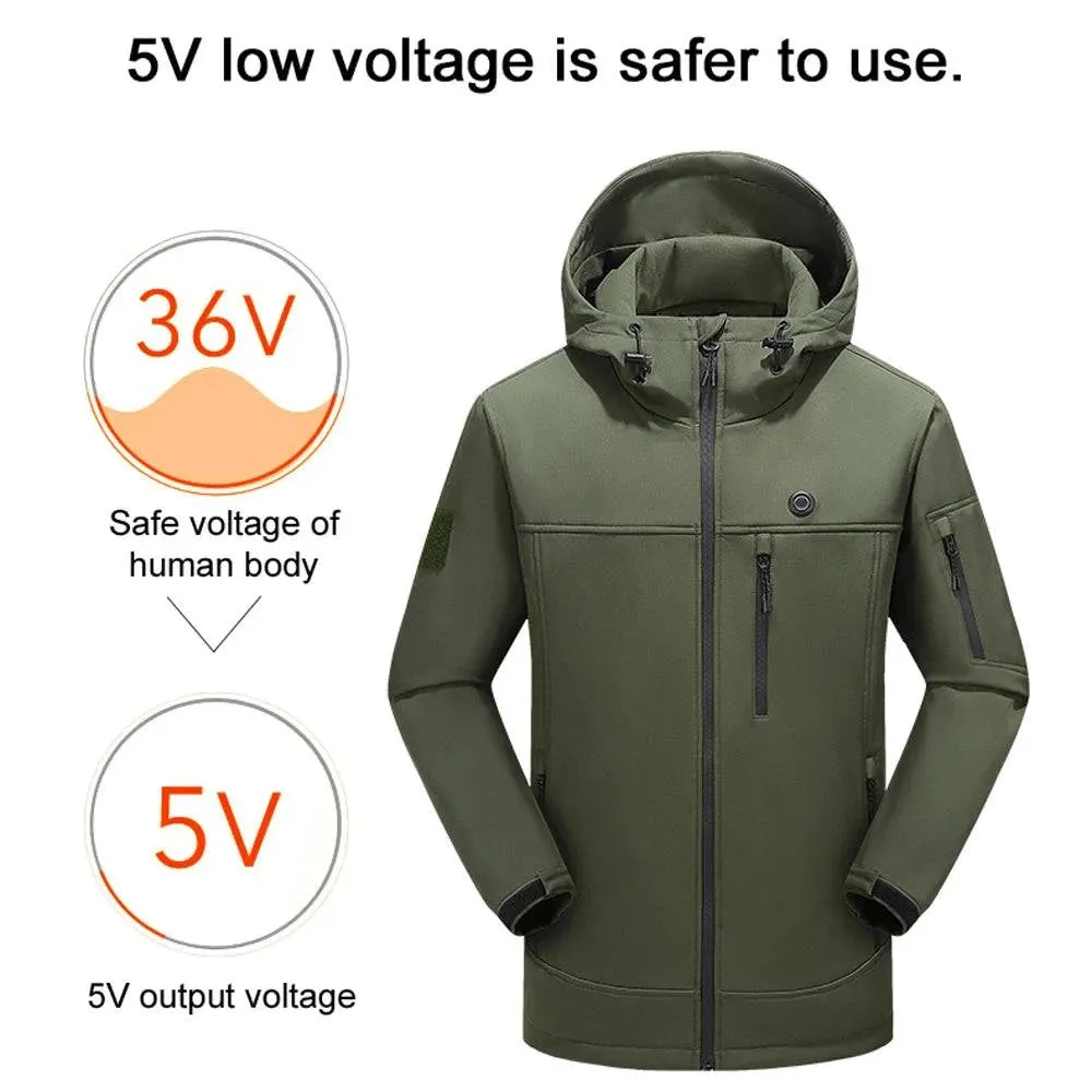 Outdoor USB Heating Jackets Warming Coat Winter Flexible Electric Thermal Clothing Fishing Hiking Warm Clothes