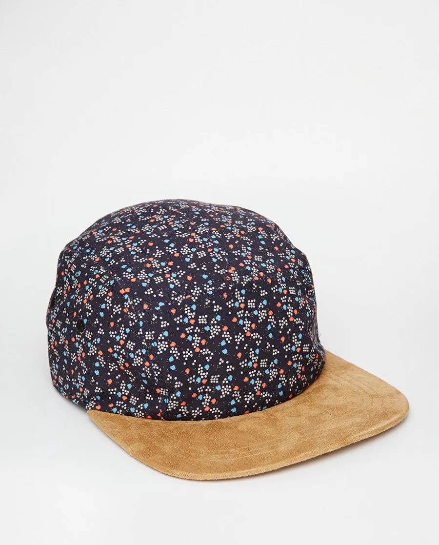 Panel Cap In Navy Floral