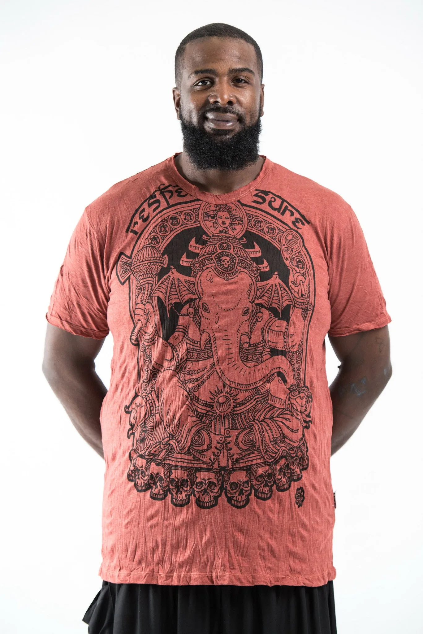 Plus Size Mens Batman Ganesh T-Shirt in Brick