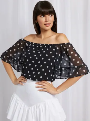 Polka Dot Off-The-Shoulder Top - Sweet Pea