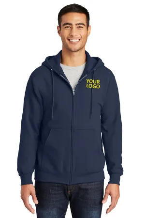 Port & Company Essential Fleece Customized Zip Hoodies, Navy