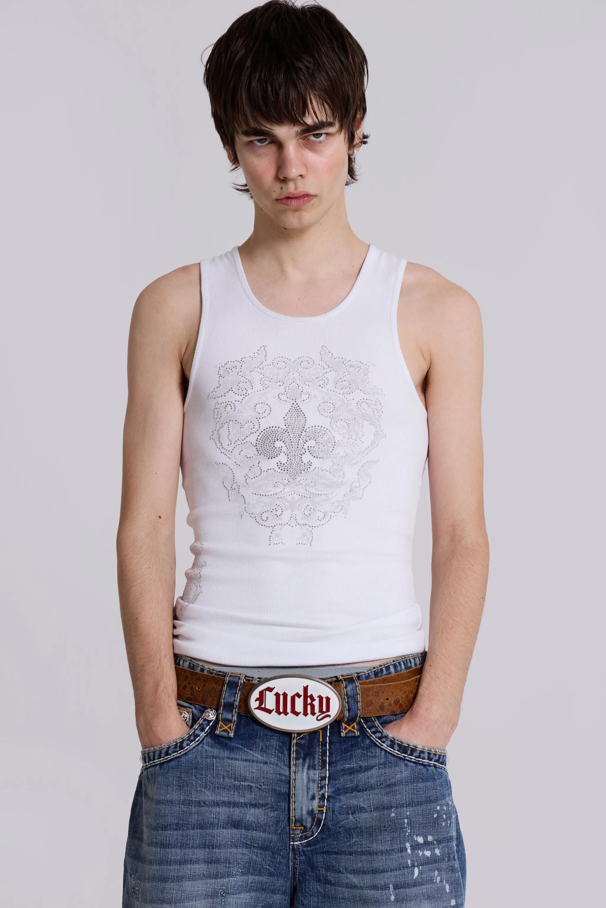 Rock Revival White Fleur De Lis Vest