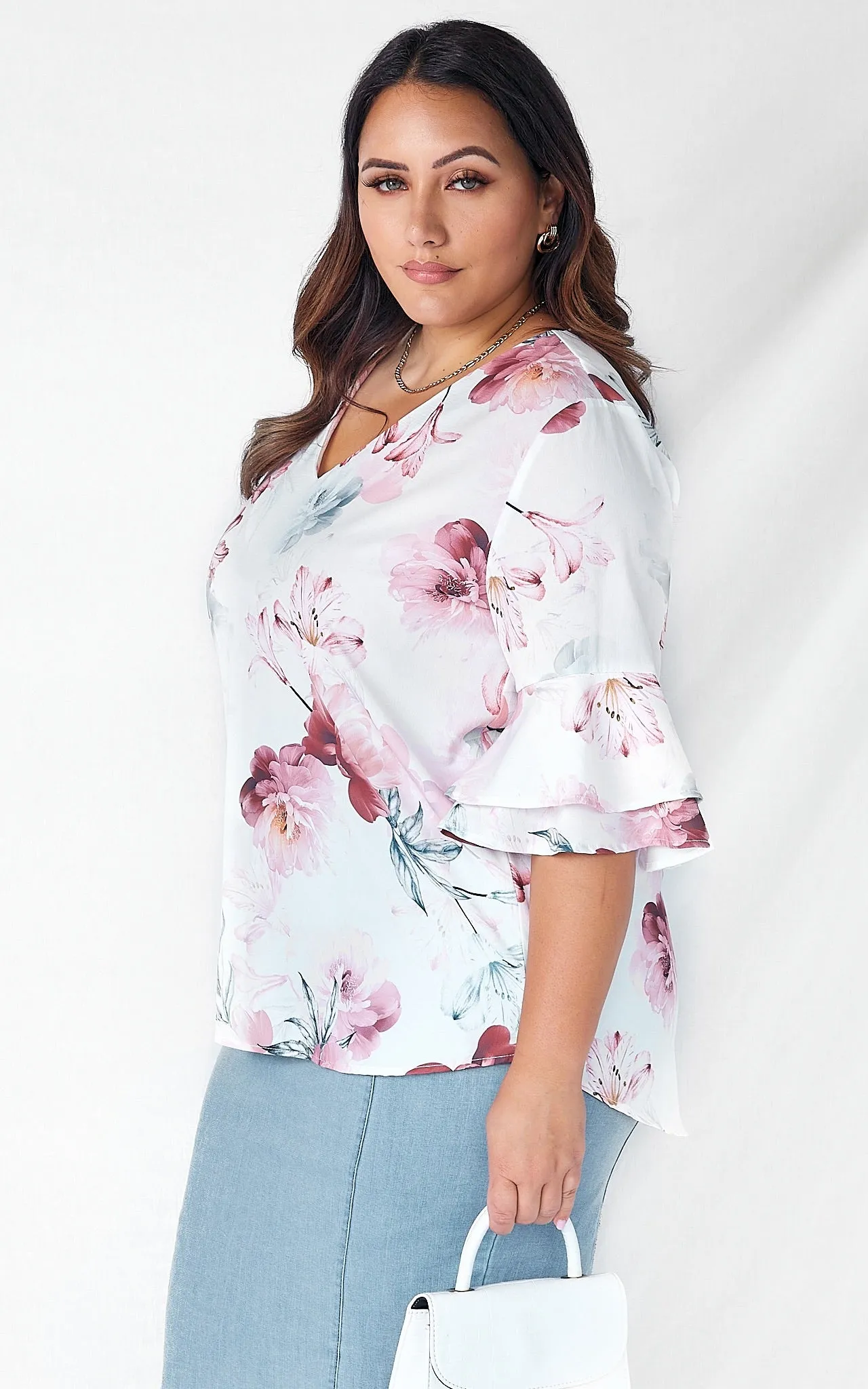 Royal Mile Top - White Floral