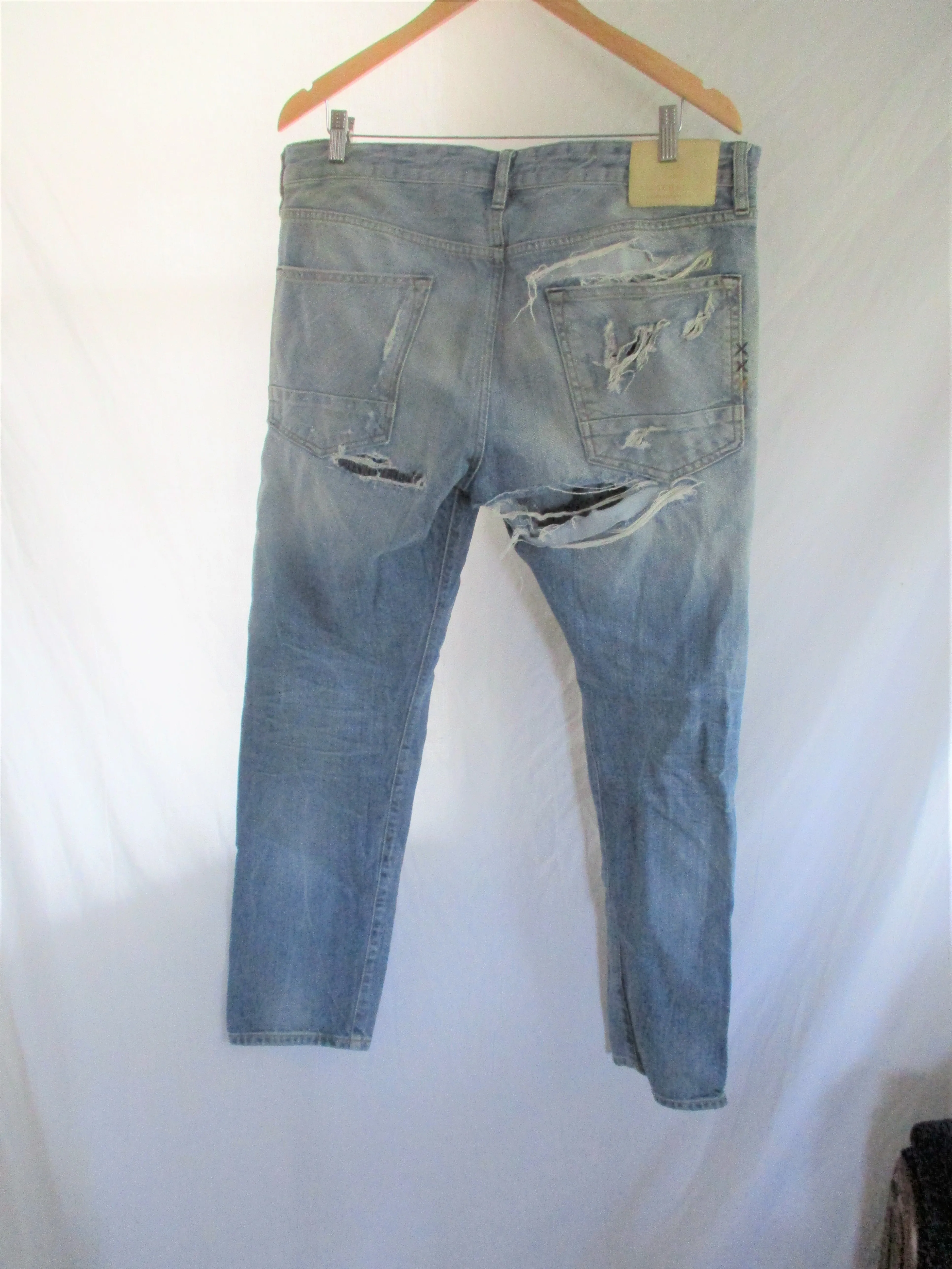 SCOTCH & SODA RALSTON Distressed Denim Pants Jeans Dungarees BLUE 36 X 32