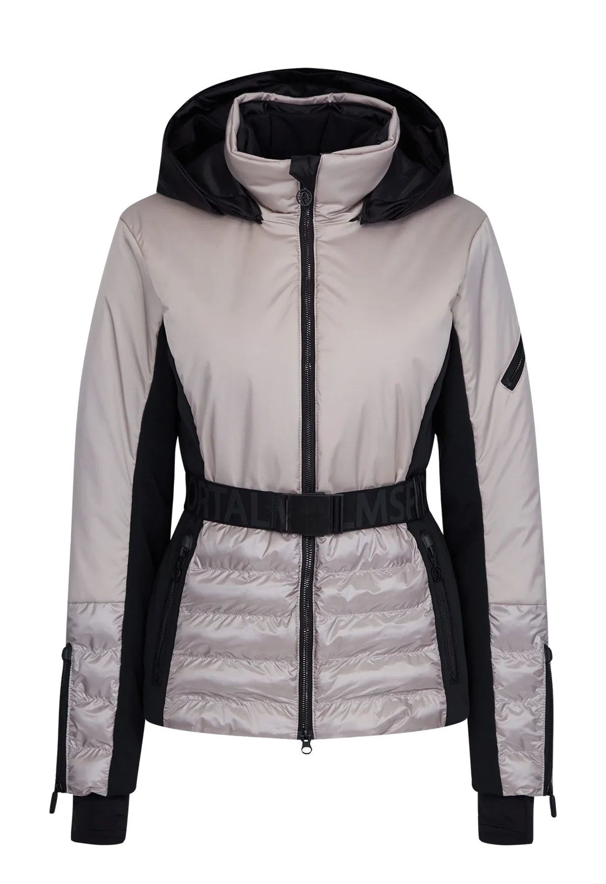 Sportalm Beige and Black Ski Jacket with Belt 9820576191