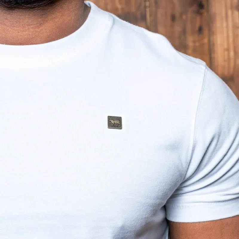 Square Metal Badge Crew Tee Pelican